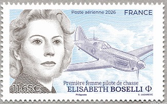 Timbre: &Eacute;lisabeth Boselli 1er femme pilote de chasse fran&ccedil;aise