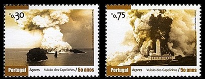 Timbre: 50 ans de l'&eacute;ruption du volcan des Capelinhos