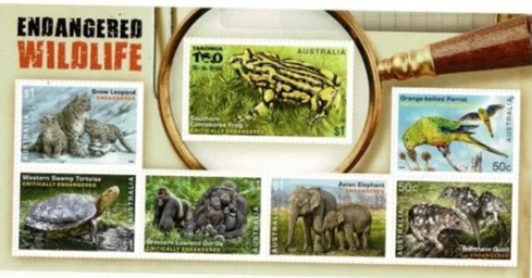 Timbre: Animaux en voie disparition