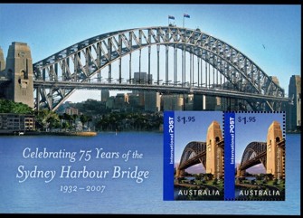 Timbre: 75 eme Anniversaire du pont de Sydney