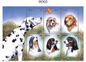 Timbre: Chiens  - Feuillet 6 timbres