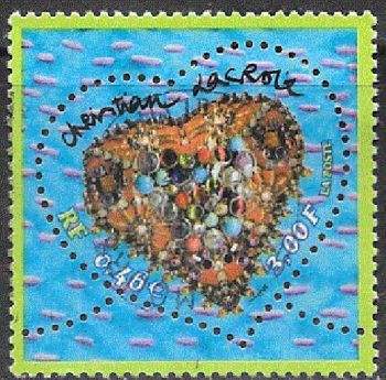 Timbre: Saint Valentin, C&oelig;ur de Lacroix