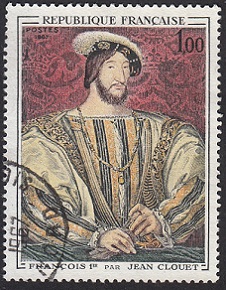 Timbre: Portrait de Fran&ccedil;ois Ier par Jean Clouet