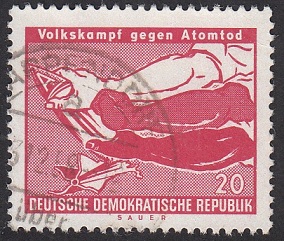 Timbre: Combat des peuples contre la mort atomique