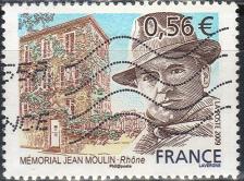 Timbre: M&eacute;morial Jean Moulin &agrave; Caluire, Rh&ocirc;ne