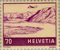 Timbre: Avion survolant le Tessin