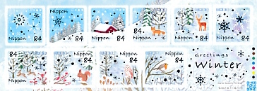 Timbre: Timbres de salutations pour l'hiver