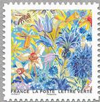 Timbre: bleuets et narcisses