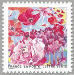 Timbre: coquelicots et pivoines