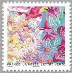 Timbre: fuchsias et asters