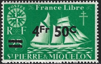 Timbre: S&eacute;rie de Londres. Surcharg&eacute;