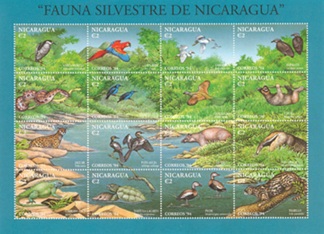 Timbre: Faune sylvestre du Nicaragua - Reptiles