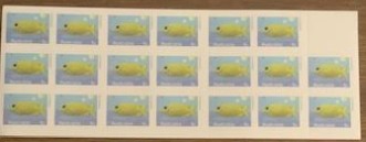 Timbre: Poisson-lapin tachet&eacute; Siganus corallinus