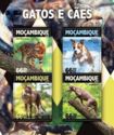 Timbre: Chiens et chats - Feuillet 4 timbres