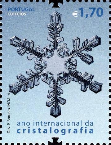 Timbre: Ann&eacute;e internationale de la cristallographie