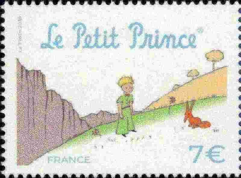 Timbre: Le petit Prince avec le renard