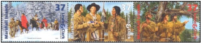 Timbre: 200 ans d'exp&eacute;dition dans l'Ouest USA (V) - Cavaliers