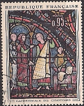 Timbre: Vitrail de la cath&eacute;drale de Chartres