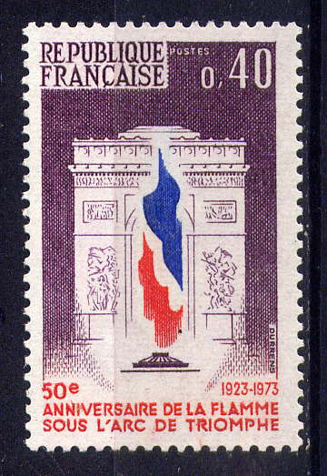 Timbre: 50&egrave;me Anniversaire de la Flamme sous l'Arc de Triomphe
