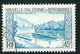 Timbre: Pirogue &agrave; balancier (bateau raditionnel)