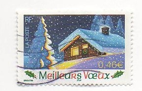 Timbre: Meilleurs voeux (non-adh&eacute;sif  avec vignette )