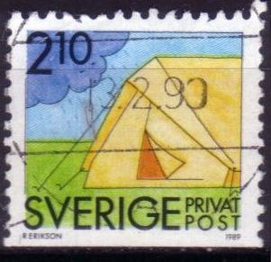 Timbre: Plaisirs de l'&eacute;t&eacute; : camping
