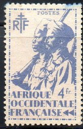 Timbre: Tirailleur s&eacute;n&eacute;galais et cavalier maure