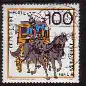 Timbre: Omnibus postal bavarois en 1900