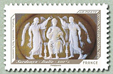Timbre: Sardonyx - Italie - XIII&egrave;me si&egrave;cle
