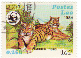Timbre: Couple de tigres au repos