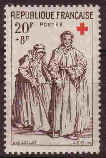 Timbre: Croix rouge 1957