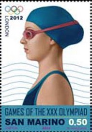 Timbre: J. O. de Londres 2012 - Natation