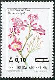 Timbre: Tabebuia ipe surcharg&eacute;
